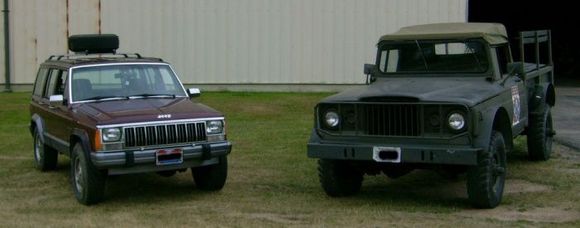 My '92 XJ next to my boss' M715 beast!