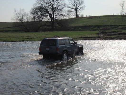 playing in the river