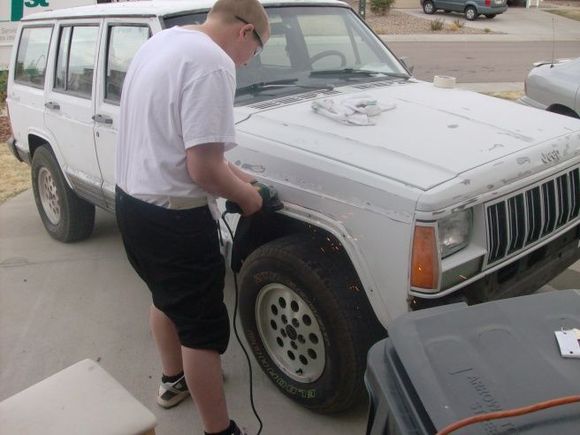Never to young to learn, 13years old, ( his Jeep )
