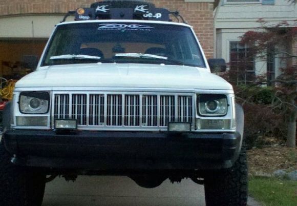 Just a mockup of some angry eyes done with electrical tape. ANGRY JEEP.