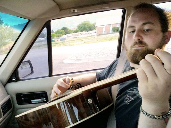 My boyfriend played a song about sitting in the drive through at Sonic.