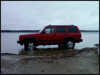 Jeep in Big Marine Lake 1