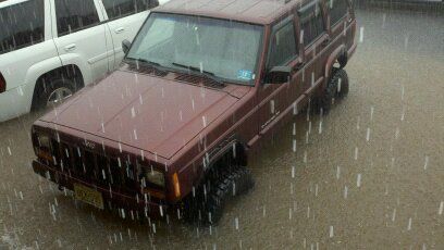 parking lot flash flood
