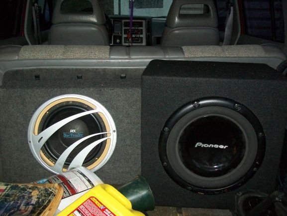 some subwoofers i put in the back. Left one is a 10 inch MTX...right is a 12 inch Pioneer
