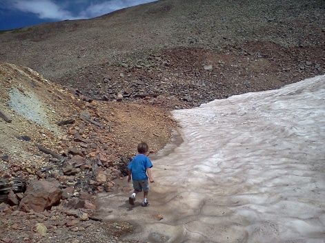 Hurricane Pass, at the north west base of Hurricane Peak. Jayce exploring the area.