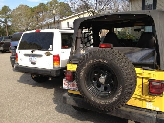 My roommates jeep and mine.