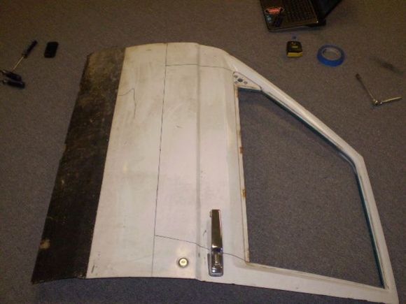 cut lines for half doors, cutting lower than most people do, about 11.5 inches
