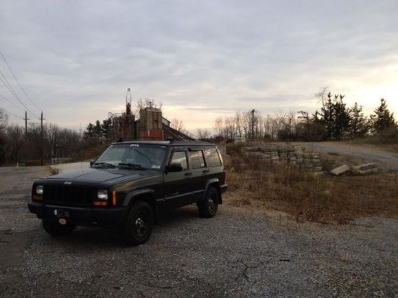 My jeep by an old cement plant.