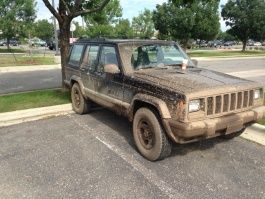No mudding, just drove on street after the floods