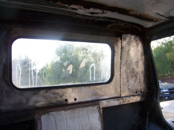 inside  the cab.  before paint