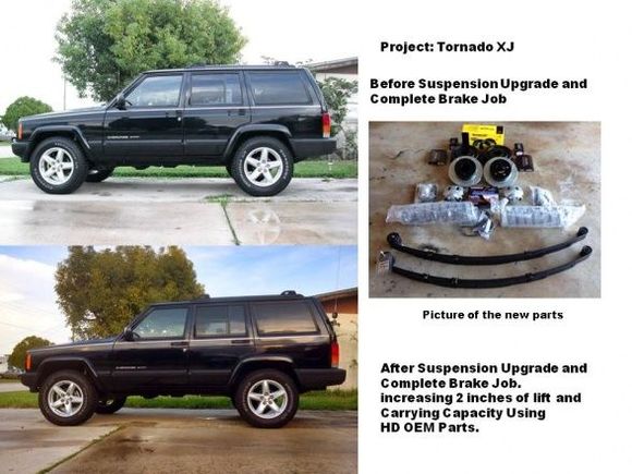 Project Tornado XJ Before and After Pictures with Parts that was installed