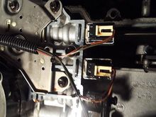 Notice the melting plastic clip on the second solenoid, this was the #2 , 3-4 solenoid 