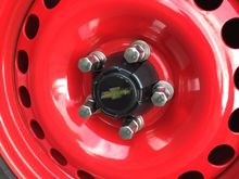 These 16” OEM steelies are covering up an SS non Brembo brake setup on Oldblue, a 2007 LS 2.2 litre