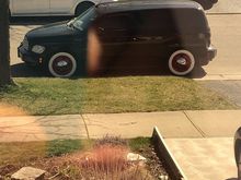 If you’re going retro, red rims, www’s and baby moons! 
John Deere matt black paint helps too! 