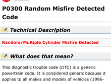 No correction required, it’s a code for a random misfire