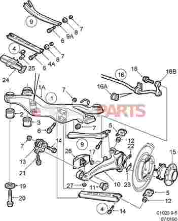 Saab 9-5 rear suspension looks more G6 or Impala 