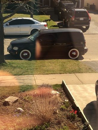 If you’re going retro, red rims, www’s and baby moons! 
John Deere matt black paint helps too! 