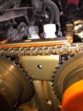 This much slack was  enough wear thru the top guide and damage the front guide. 