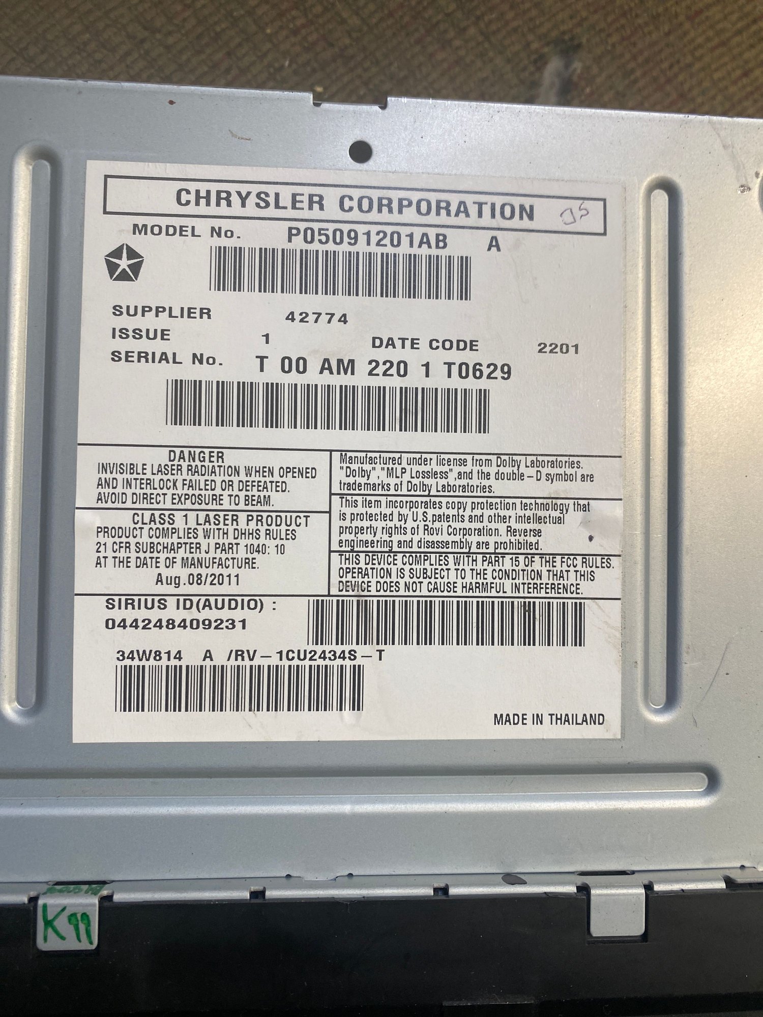 Vin 2C4RC1BG2CR157778 I appreciate your help. 