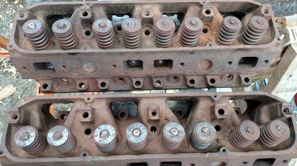 Chrysler stock heads. Light surface rust. They’ve not been run since they were reworked. $500 or best offer. 