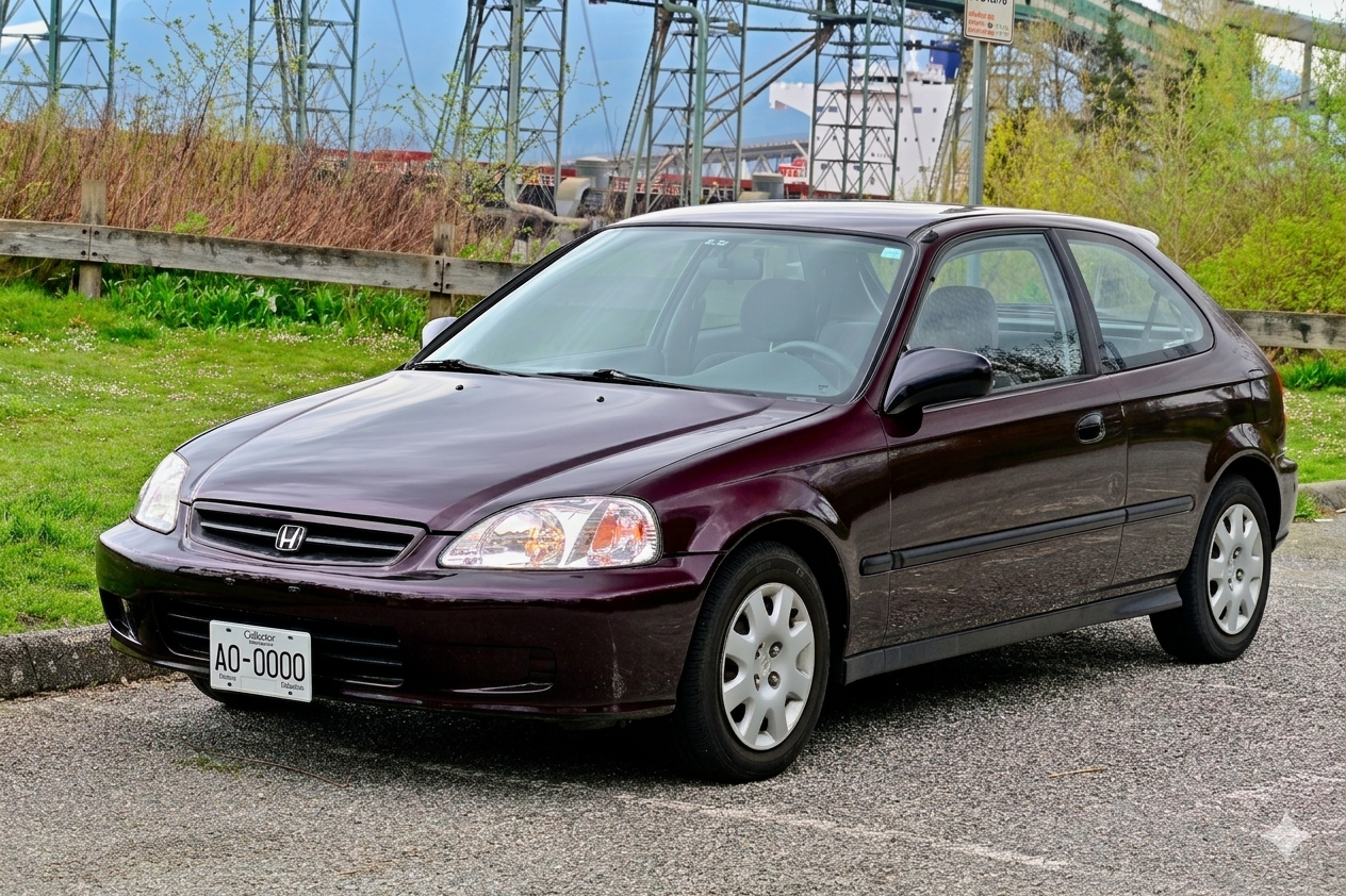 2000 Honda Civic - (Auction) Bone stock 2000 Honda Civic DX Hatch - Manual - Vancouver, BC - Used - VIN 2HGEJ6339YH001412 - 90,000 Miles - 4 cyl - 2WD - Manual - Hatchback - Purple - Vancouver, BC V5M1J2, Canada