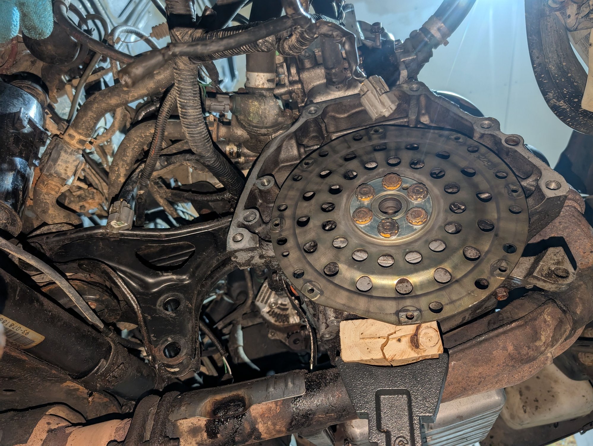 Underside of engine with transmission removed