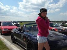 At Pocono Raceway for an autocross event, posing with my boyfriend's Miata