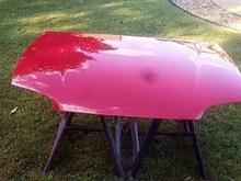 Hood after paint. 10/16/16. Sprayed with Sharpe FX3000.
Great gun.