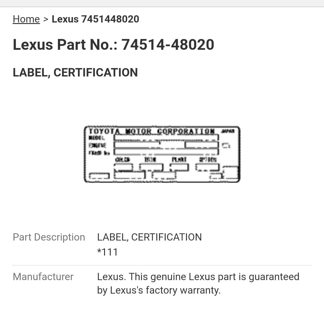Label certification ClubLexus Lexus Forum Discussion