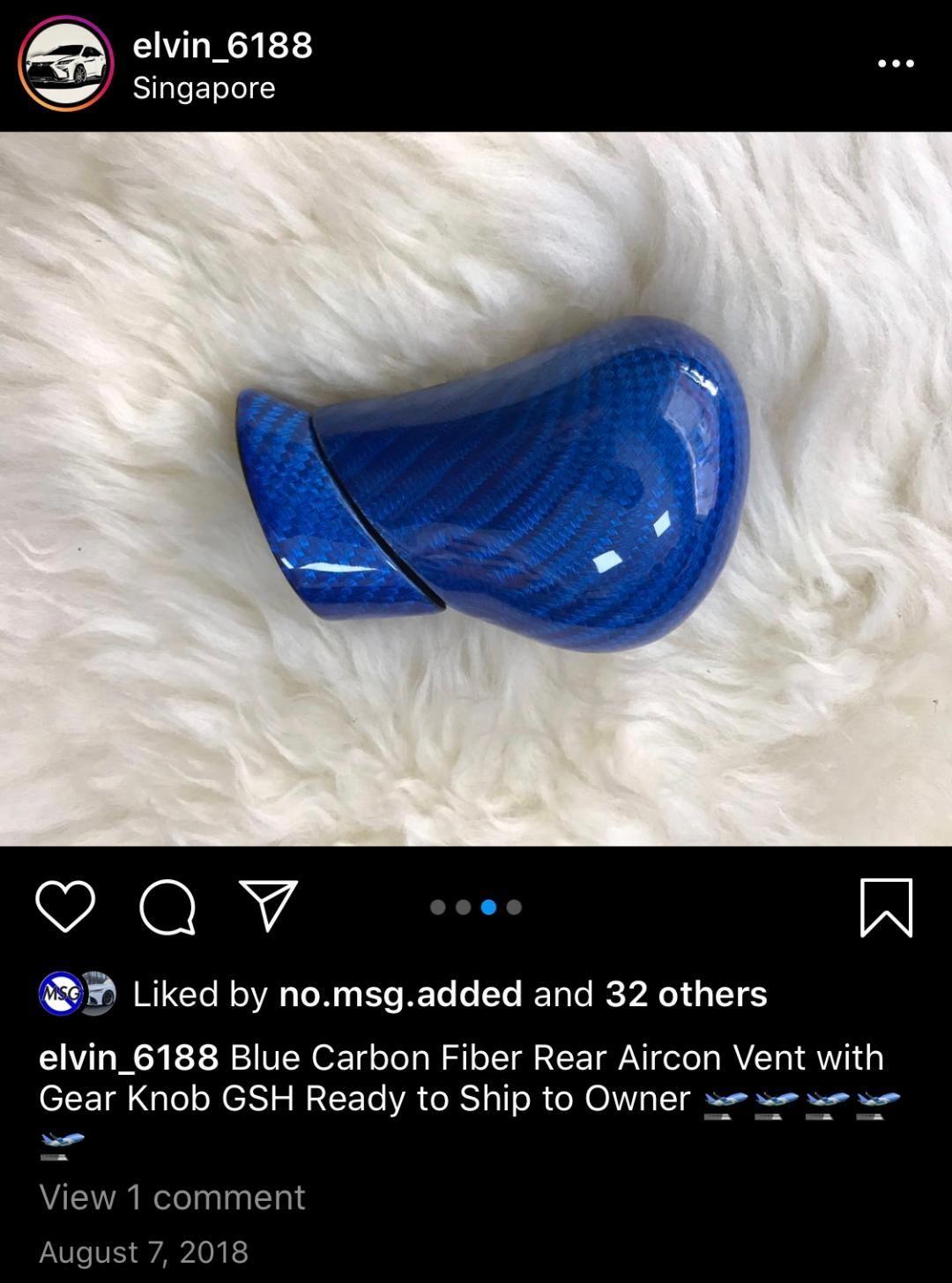 2015 Lexus GS350 - Blue Carbonfiber Gearknob from Elvin Wong - Accessories - $120 - Fremont, CA 94555, United States