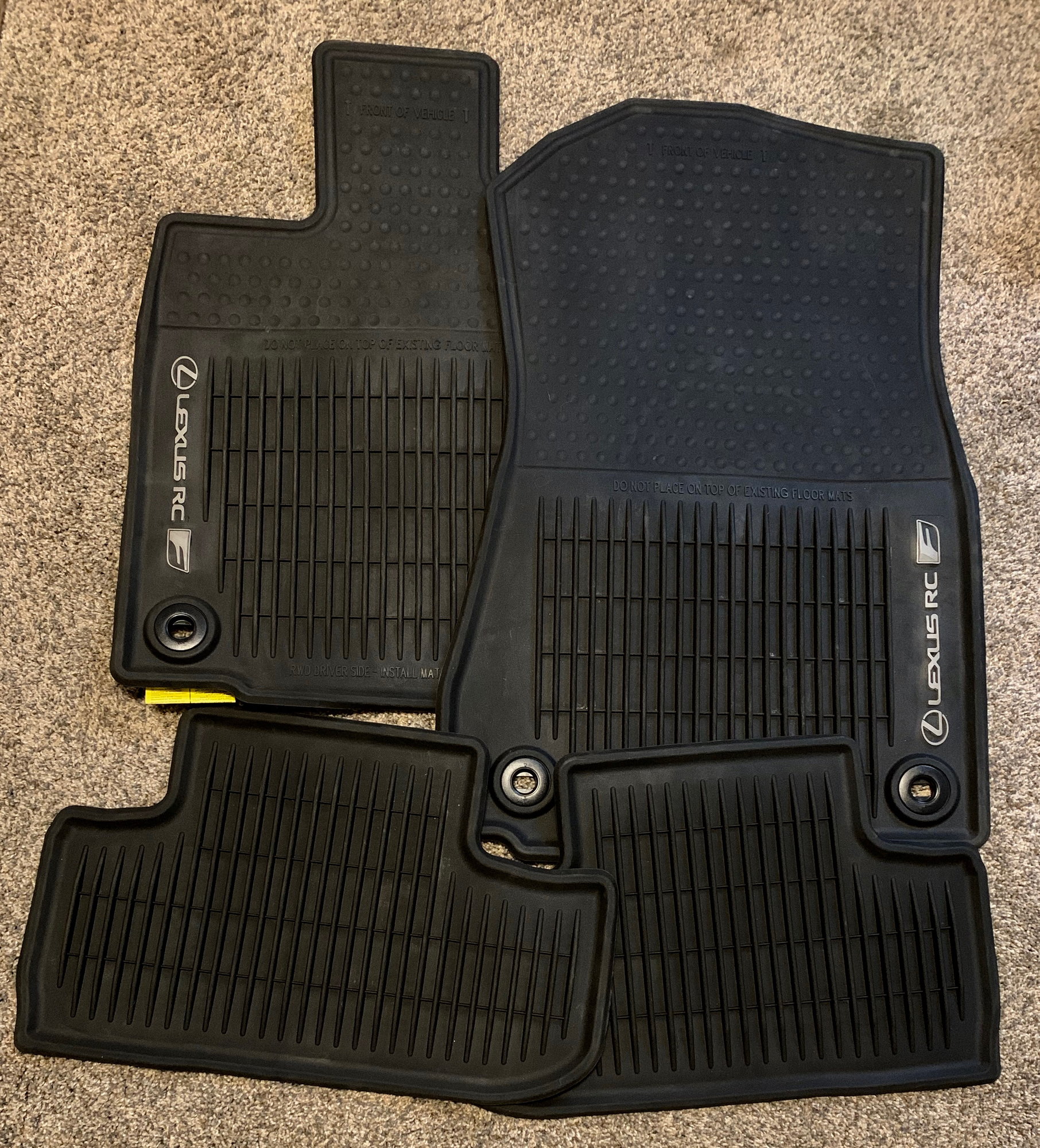 Interior/Upholstery - OEM Lexus RC F All Season Rubber Floor Mats - New - 2015 to 2019 Lexus RC F - Denver, CO 80221, United States