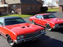 Buick GS, 71 on left, 70 on right.