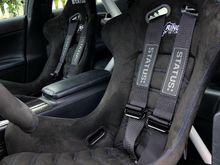 Both seats and harnesses installed 