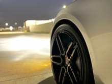 I like this view of my wheels at night. 
