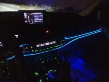EL Wire wrapped Dash with blue LED under seat lighting