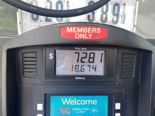 Took 18.7 Gallons. (stopped at 2 Clicks)