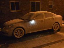 LED Puddle Lights in the snow