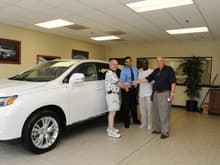 Delivery day.  Me, Sales manager Arthur Diaz, Porter who cleaned it, Salesman David Jamison.

Nalley Lexus of Roswell, GA