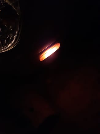Night image of incandescent bulb.