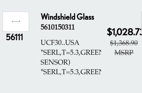 According to OEM parts diagram, windshield is 5.3mm thick.