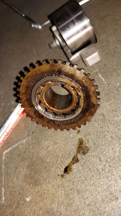 The timing gear also had some wear from rubbing on the seal.