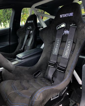 Both seats and harnesses installed 