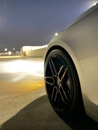 I like this view of my wheels at night. 