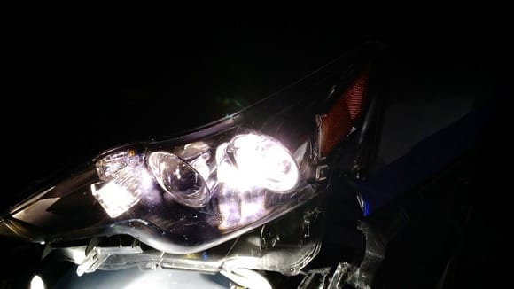 Sample of headlights on with Amber "Parking Light" in headlight disabled.