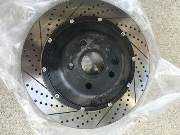 Rear Rotor - Need to get the hubs re done.  Looks like some car cleaning chemicals did some work.