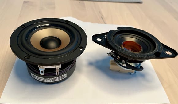 New Vs Old. W3-8818SJF 3" Full range Speaker. 8 ohm like OEM.