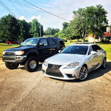 Toyota 4runner and the lexus after getting the windows tinted and washing the car  (20% tint)