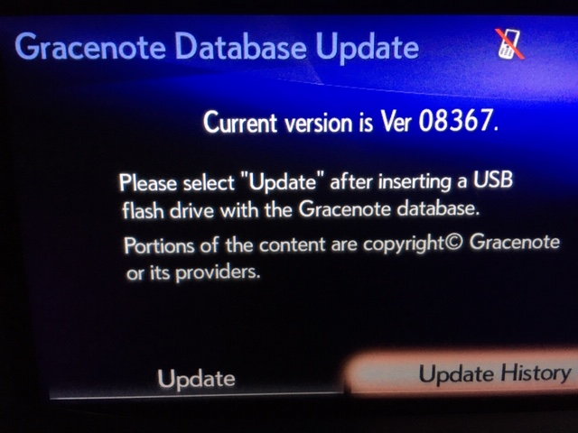 gracenote database update for lexus rc350