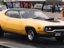 My 72 RR?GTX . When you ordered the 440 in a Roadrunner in 1972  it became a Roadrunner/GTX. They were phasing out all the hi performance cars  because of the gas crunch. So as a result very few bigblock cars were made.  This was a 440 4 sped Dana 60 equipped car. I drove it for a few years after fixing it up, and sold it for $6500 in 1989 to finance my first house. I now know there were only a little over 500 produced in 1972 with the bigblock and the 4 speed transmission. Can you say rare? Jesus if I only knew how rare some of these cars were back then. It was too heavy to be fast,but it was fun to drive, ( 81/2 to 1 compression didn't help any)