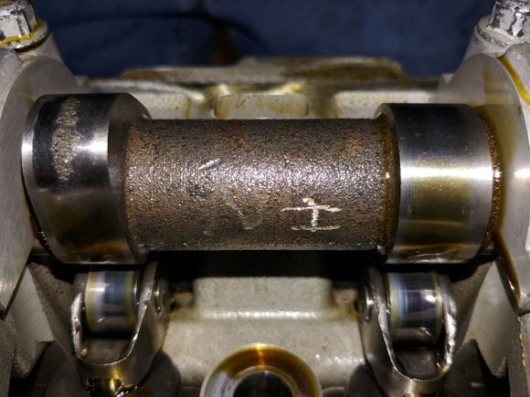 Another angle of damaged intake lobe.  You can see another lobe in this picture and it is perfectly fine like the rest of the intake lobes.